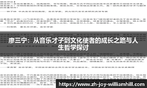 廖三宁：从音乐才子到文化使者的成长之路与人生哲学探讨
